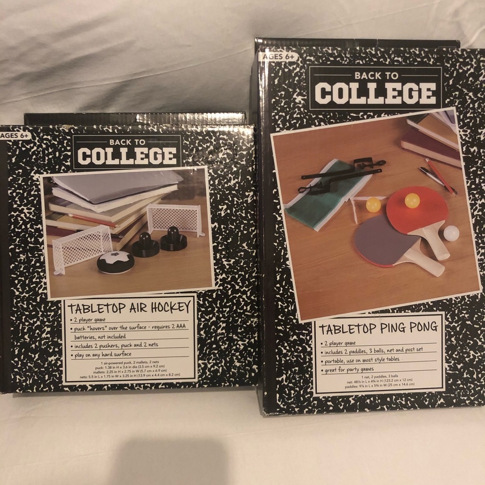 Tabletop air hockey and ping pong games NWT
